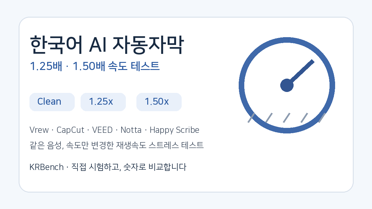 한국어 AI 자동자막 1.25배 1.5배 속도 테스트