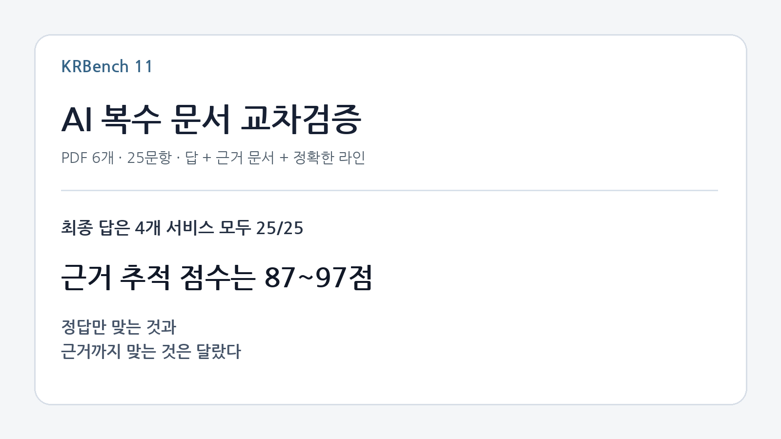 AI 복수 문서 교차검증 정확도 비교 2026 PDF 6개 근거 추적 테스트